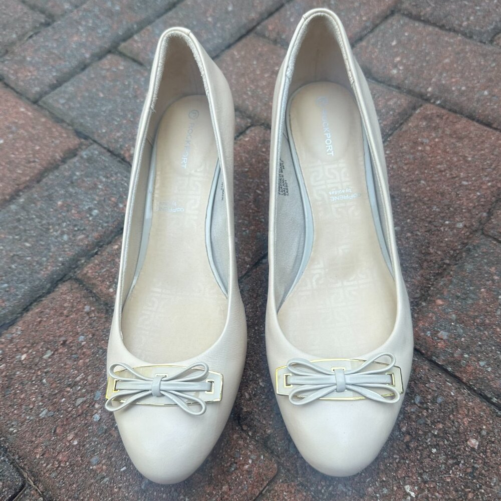 Rockport ivory leather pumps